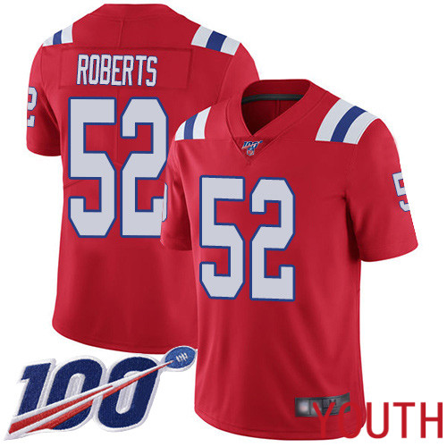New England Patriots Football 52 100th Limited Red Youth Elandon Roberts Alternate NFL Jersey